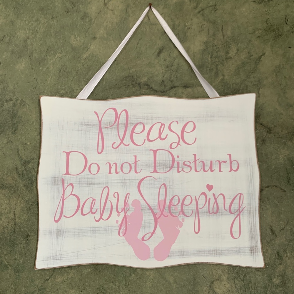Do Not Disturb Baby Girl Sleeping Sign